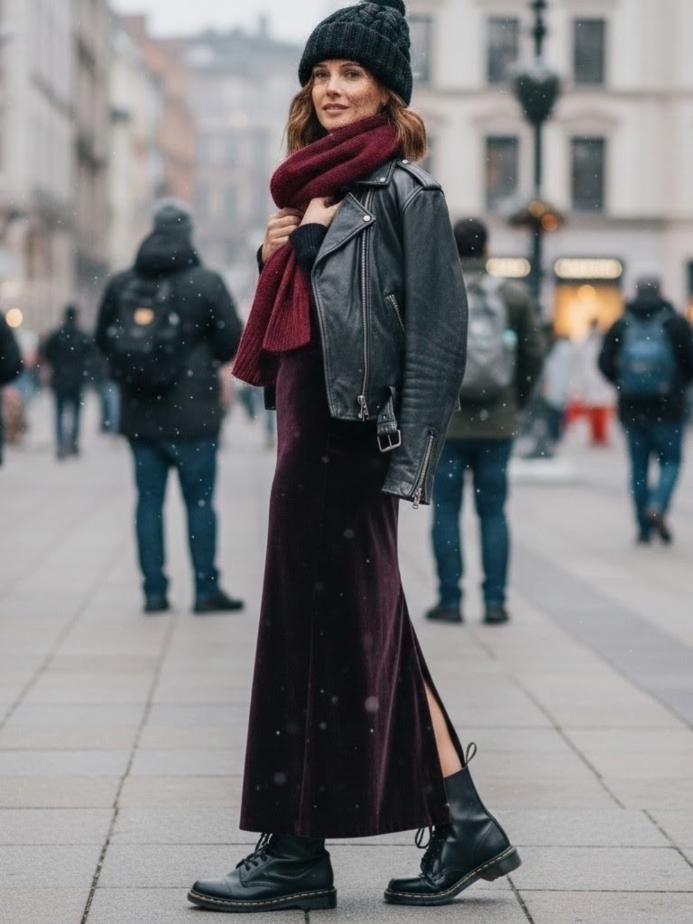 EVC Vintage 90s Jessica McClintock 100% Rayon Velvet Maxi Skirt Plum Split 16